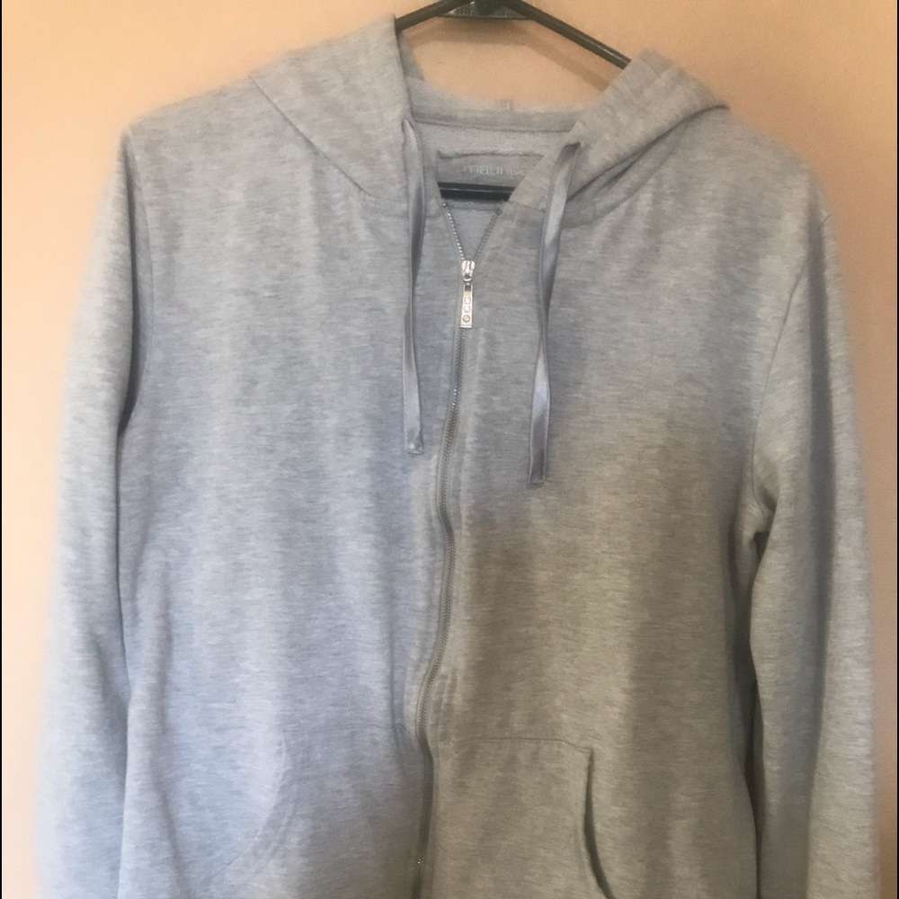 Worn twice Grey zip up hoodie.